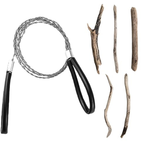 ApexPine 75cm Stainless Steel Wire Saw, Foldable Cable Saw for Camping DIY | 75cm serrated wire saw, stainless steel with non-slip handles, foldable portable, for camping wood pvc plastic cutting
