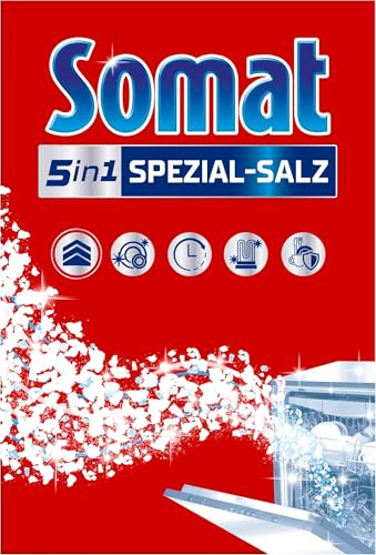 SOMAT Spezial-Salz (1,2 kg), Spülmaschinensalz für eine stärkere Geschirrspülleistung, Wasserenthärter für die Spülmaschine wirkt gegen Kalk für glänzende Ergebnisse und eine längere Lebensdauer