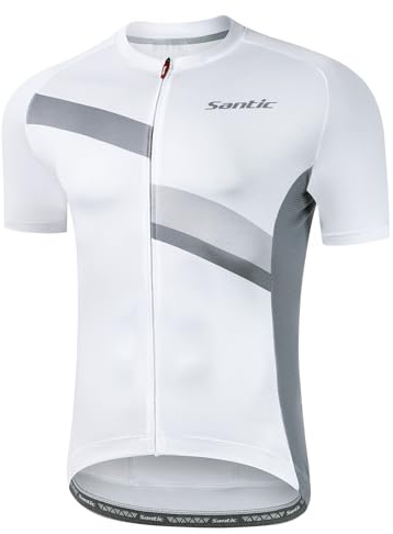 Santic Radtrikot Herren Kurzarm Atmungsaktiv Fahrradtrikot Fahrrad Shirt Mit Rückentaschen Radsport Rennrad MTB Sommer