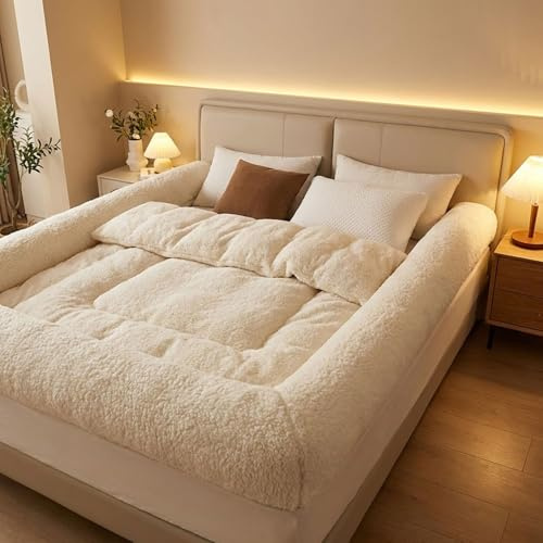 Bed Sheet with Padded Borders –Sherpa Fitted Sheet with Raised Edges for Secure Sleep, Soft Nest-Like Enclosure, Non-Slip Deep Pocket, Breathable & Machine Washable,Full: 75 x 54 x 14