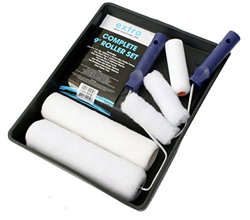 Harris 5000253999507 Extra Complete Paint Roller Set with Frame Tray and Selection of 5 Sleeves