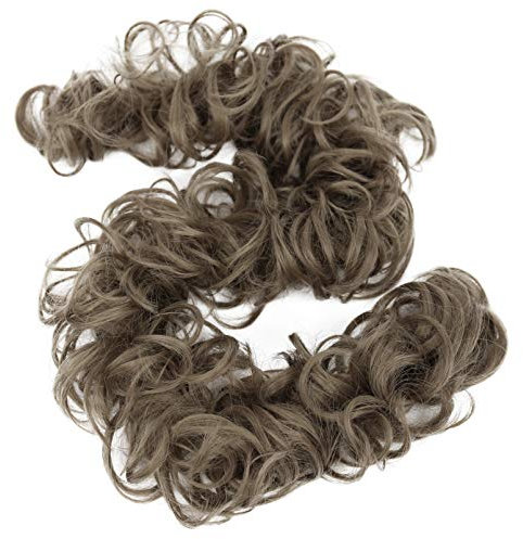 CAISHA XXL Haarteil Haargummi Hochsteckfrisuren Voluminös Gelockt Unordentlich Dutt Aschbraun HW15