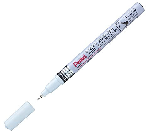 Pentel MFP10 Paint Marker, Extra Fine 1.0mm Tip, White ink (Pack of 12)