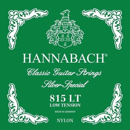Hannabach Cuerdas para Guitarra Clásica Serie 815, Tensión Baja, Plateado Especial, Set