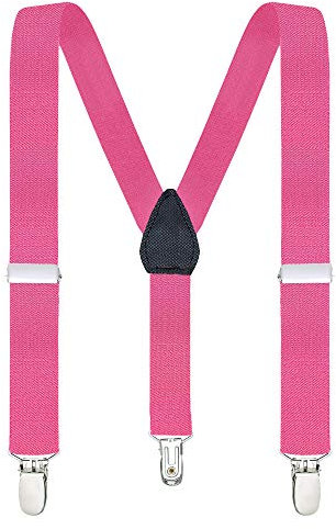 Buyless Fashion Bretelle Bambino Elastiche in Tinta Unita Design posteriore a Y - 5102-Fushia-26