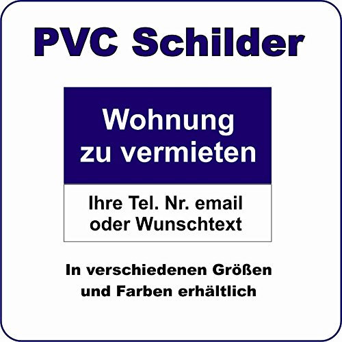 SCHILD Wohnung zu vermieten wetterfeste PVC Plane 84 x 59,4 cm quer DIN A1