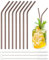 Pentaton pailles à boire réutilisables, paille inox métal, tuyau de boisson, set de paille métallique 8x courbé, 3 brosses de nettoyage, en Or Rose