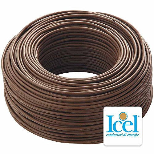ICEL Cable eléctrico unipolar hilo cobre 1,5 2,5 4 6 mm CPR Fs17 para instalaciones domésticas, marrón, 2,5 mm