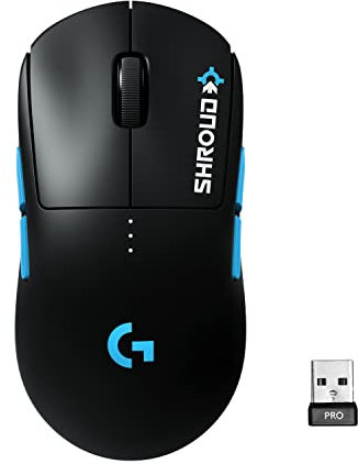 Logitech G PRO Wireless Gaming-Maus Shroud Edition mit HERO 25K DPI Sensor, RGB-Beleuchtung, 4-8 programmierbare Tasten, anpassbare Spielprofile, Ultraleicht, POWERPLAY-kompatibel, PC/Mac - Schwarz