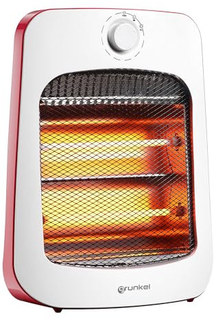 Grunkel - Calefactor bajo consumo de Cuarzo con 2 Niveles de Potencia y Dispositivo Anticaidas - CAL-3CUARTZ calefactor de baño, apto para calentar de forma rápida en pequeñas dimensiones - 800 W