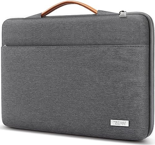 TECOOL 15.6 Zoll Laptoptasche Hülle Tasche für 15-15,6 Zoll Laptop Notebook Lenovo Thinkpad Ideapad HP Acer Dell Samsung Chromebook, Stoßfestes Spritzwasserfest Notebooktasche Sleeve 15, Dunkelgrau