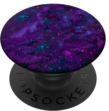 PopSockets Cell Phone Button Holder Pop Out Grip Purple Nebula Galaxy PopSockets PopGrip: Swappable Grip for Phones & Tablets