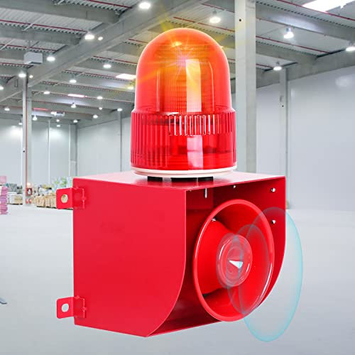 YJINGRUI Sirène Alarme Industrielle Étanche 120dB Son et Lumière Stroboscopique 25W