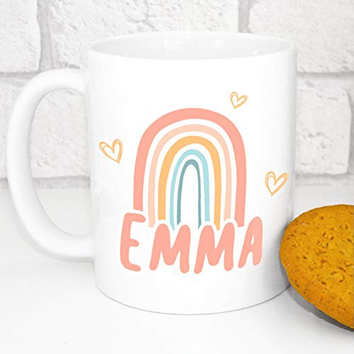 Personalised Children's Mug - Unbreakable Lightweight Polymer - Add Your Own Name (Rainbow)