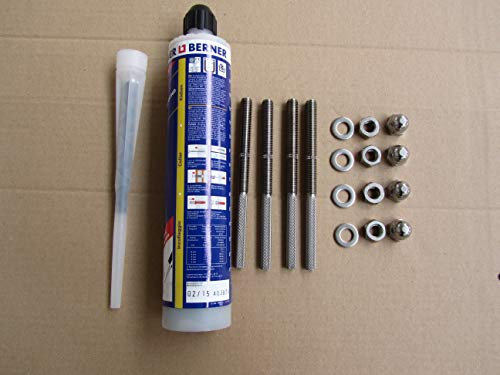 KIRCHBERGER METALL Befestigungsset Französischer Balkon für Beton (Halter in Edelstahl)