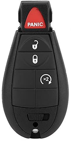 Akozon Keyless Entry Fernstartsteuerung Schlüsselanhänger Ersatz 4-Tasten-Autoschlüsselanhänger Steuersender 433Hz für Do-dge R-am 1500 2500 3500 4500