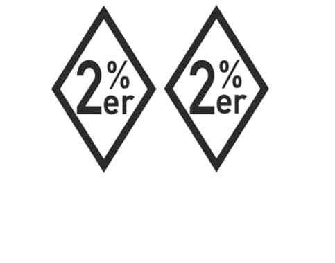 Aufkleber 2-Takt Mischung Aufkleber Vintage/Sticker Benzin-Mischung 1 Prozenter / 2 Prozenter / 3 Prozenter / 5 Prozenter für Vespa Lambretta Roller