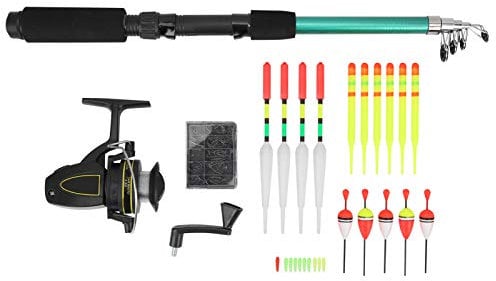 RiToEasysports Fishing Rod Set,Fishing Reel Telescopic Fishing Rod Fishing Rod And Reel Combo with Line Full Kit Hooks with Storage Box Floats Fishing Supplies