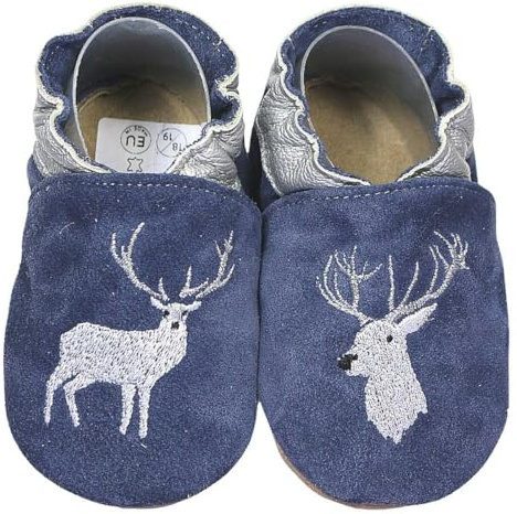 HOBEA-Germany Krabbelschuhe für Jungs und Mädchen in verschiedenen Designs (Hirsch, 24/25)