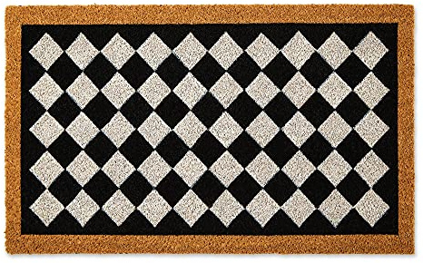 DII 5276 Natural Coir Indoor/Outdoor Geometric Doormat, Harlequin