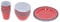 12Pcs / Set Geschirr-Set, Red Dot Haushaltsgeschirr, für Abendessen Obstsalat Süß, Service für 4