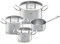 Fissler Original-Profi Collection/Edelstahl-Topfset, 4-teilig, Koch-Töpfe mit Metall-Deckel (3 Kochtöpfe, 1 Stielkasserolle-deckellos) - Induktion