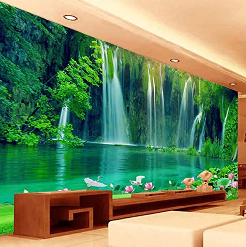Fototapete 3D Effekt Wasserfall Natur Landschaft Fototapete Moderne Vlies Fototapeten Wohnzimmer Schlafzimmer Wanddekoration 400(W) X280(H) Cm