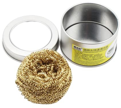 SPORTARC Soldering Tip Copper Wire Cleaning Ball and Base, Electric Soldering Bit Clean Brass Wool Ball