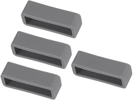 Kozelo 4pcs Montre Bande Boucle - [22 mm Largeur] Caoutchouc Montre Support pour Montre Bande Gardien Réparation Remplacement Utilisation, Profond Gris, Silicone