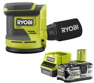 Pack RYOBI Ponceuse excentrique 18V OnePlus RROS18-0 - 1 Batterie 5.0Ah - 1 Chargeur rapide RC18120-150