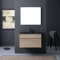 Kiamami Valentina Mobile bagno sospeso da 90cm effetto legno con lavabo nero e specchio Sole