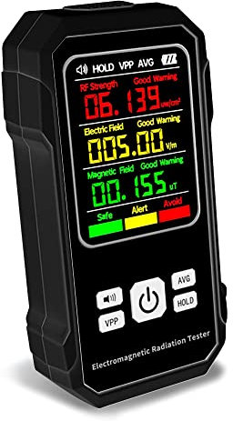 Weytoll EMF Meter Electromagnetic Radiation Detector Electric Field Intensity Tester Magnetic-Field Intensity Test Meter Radio Frequency Strength Detection Device with Sound Alarm Function