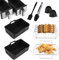 INMUA Molde Silicona Freidora de Aire, Accesorios Freidora Sin Aceite para Cecotec 9L, Ninja Foodi AF400EU AF300EU 7,6L - 9.5L, Molde de Silicona para Freidora Aire, Microondas, Horno y Vapor, Negro