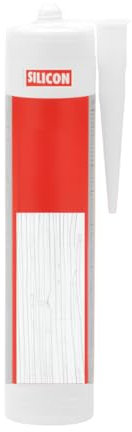 Silicone acrilico colorato all'acqua per legno senza solventi per sigillare o stuccare legno - Uso Interno - Sigilliante Legno per Fori, Fessure e Crepe (Bianco)