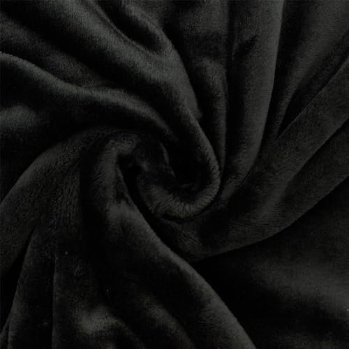 Wellness Fleece Stoff, kuschelig weicher Fleecestoff zum Nähen, schwarz (Länge am Stück: ab 50cm / Breite: 150cm)