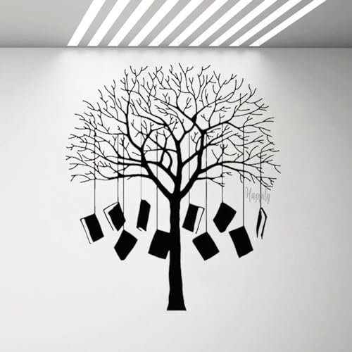 MIXUEXUNLU Vinyl-Wandaufkleber, Bücher, Baum, Wandaufkleber, Heimbibliothek, Leseecke, Dekoration, Schlafzimmer, Schule, Klassenzimmer, Wand- und Fensteraufkleber