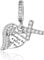 MGIUL Wings Heart Cross Dangle Charm Pendant für Armbänder Halsketten 925 Sterling Silber Anhänger Perlen Schmuck Geschenk für Frauen