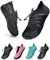 WateLves Unisex Barfußschuhe Damen Herren Wasserschuhe Badeschuhe Schnell Trocknend Weich Traillaufschuhe Fitnessschuhe mit rutschfest Sohle & Breiter Zehenbox(Eiskorn schwarz 40)