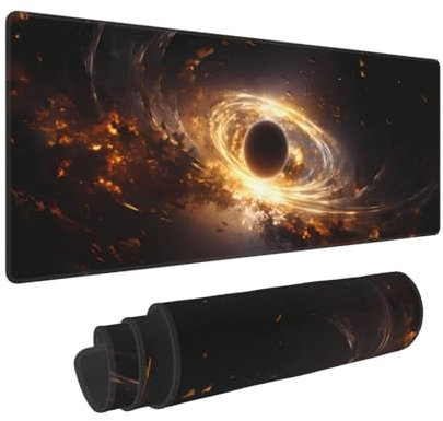 Ideeze Interstellar Black Hole Mouse Pad Large Extended Gaming Mouse Pad Big Computer Desk Mouse Mat Keyboard 11.8x23.6 Inch for Gaming, Office, Home