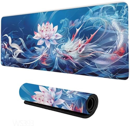 Abstract Mouse Pad,Gaming Mouse Mat Flower Desk Mat Large,XXL Mousepad 62.99x31.51x0.12 in,Non-Slip Rubber Base Mouse Mat,Optimised for Gaming Sensors,Extended Mouse Pad for Gaming,Office,Home WS-393