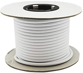 Cavo decorativo in tessuto bianco, 2 x 0,75 mm, lunghezza 25 metri. Ideale per progettare e decorare con stile in vari spazi.