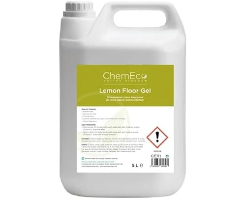 ChemEco Lemon Floor Gel (1x5Ltr) | Biodegradable professional formula cuts through tough grease and grime on hard surfaces, leaving a sparkling finish.