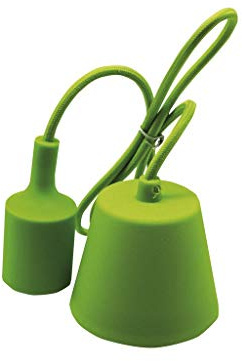 Douille à câble floral E27 de 1 m, fabriquée en silicone vert. Apporte une touche naturelle et vibrante à votre décoration, idéale pour éclairer avec style n'importe quel coin de votre maison.