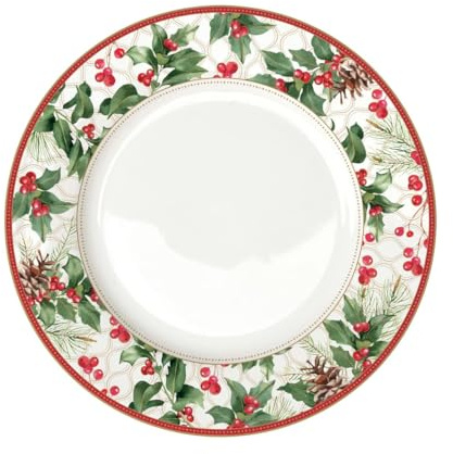 Easy Life Speiseteller Christmas Berries Mistelzweige D. 27cm Porzellan