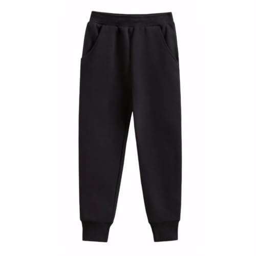 MIXLAC Boys Jog Pants Kids School PE Joggers Sports Trousers Girls Activewear Tracksuit Bottoms Sweatpants Black 4-5 Years