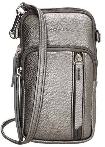 Charm London Handytasche zum Umhängen - Stratford Serie, Kleine Tasche mit Kreditkartenfächern und verstellbarem Schulterriemen, Vordertasche, Stilvoll und Praktisch