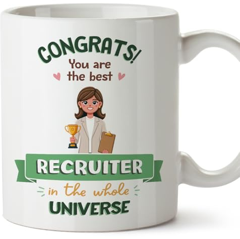 MUGFFINS Recruiter Woman Mug - in English - Best in Universe Trophy - Funny Gift for Colleagues - Ceramic 11oz Mug