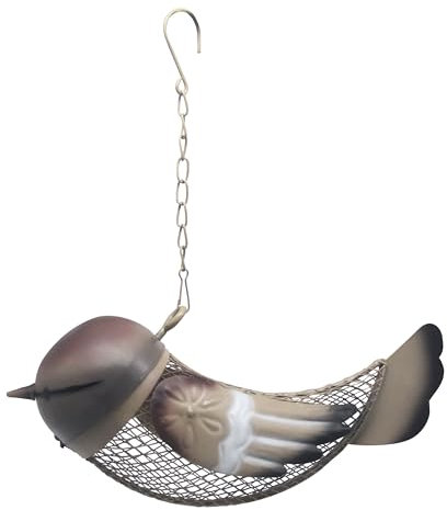 Dehner Natura Premium Futterstelle Rio, dekorative Futterstation für Wildvögel, Futterspender robust/langlebig, inkl. Aufhängevorrichtung, ca. 26.8 x 12 x 8.5 cm, Metall, braun