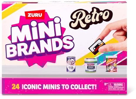 Mini Brands Retro-Lebensmittelkalender Serie 1 von ZURU, Sammlerminiaturen für Jungen, Mädchen und Sammler