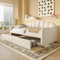 Kebnor Tagesbett, Schlafsofa, Hydraulisch Bett, Mit Stauraum, Einzelbett, Samt, 90x200cm(Ohne Matratze) (Beige -B)